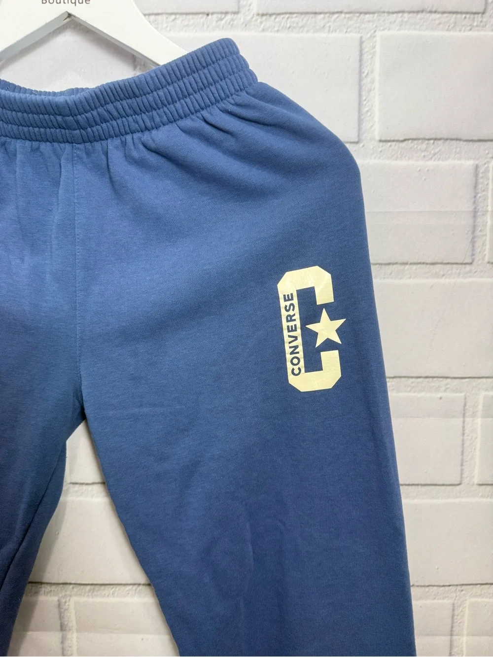 Converse Kids Fleece Jogger Sweatpants – Blue | Size L (12–13 Years / 147–163 cm